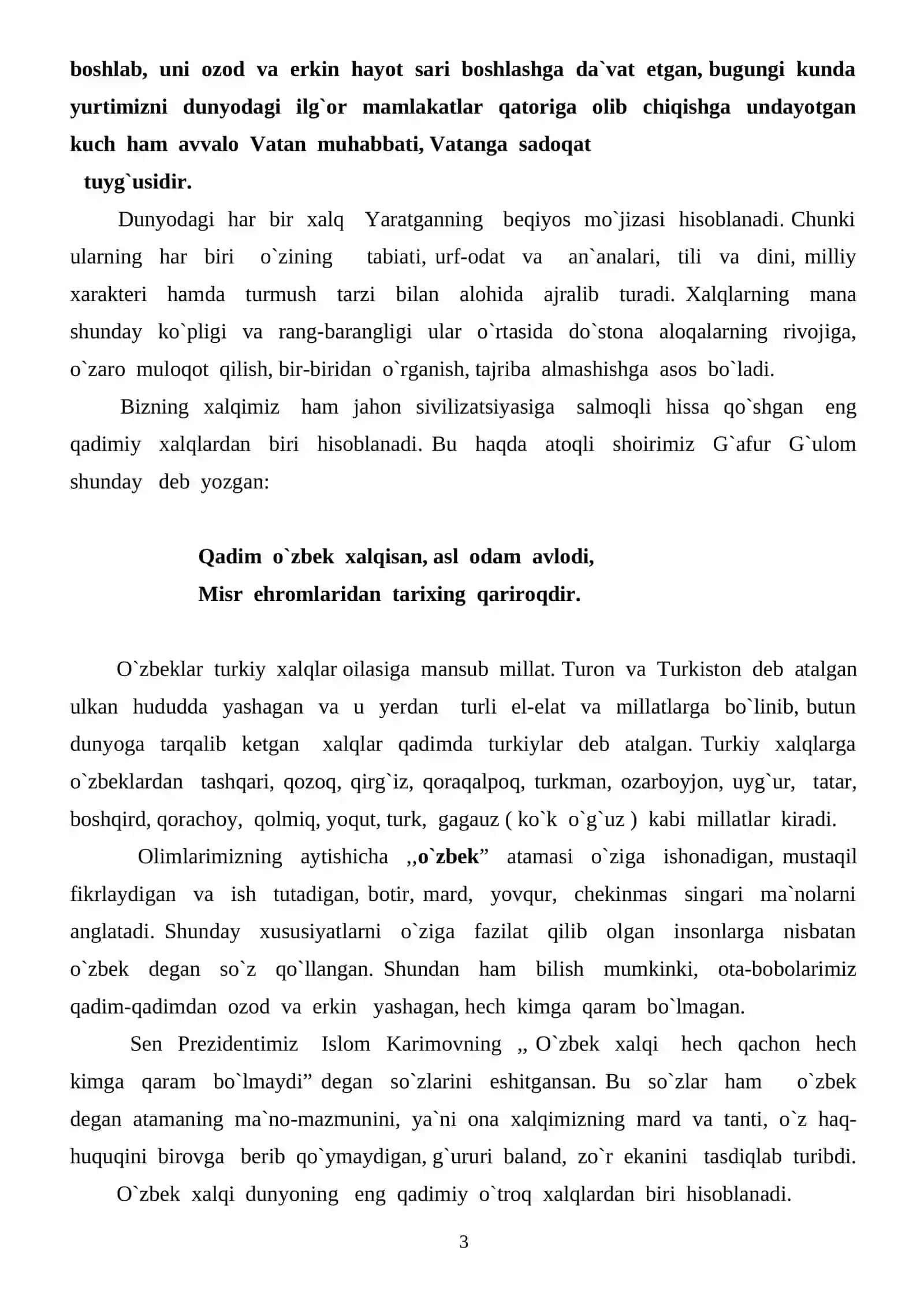 O`ZBEKISTON KELAJAGI BUYUK DAVLAT UNING MEZONI, SHART SHAROITLARI VA OMILLARI 3