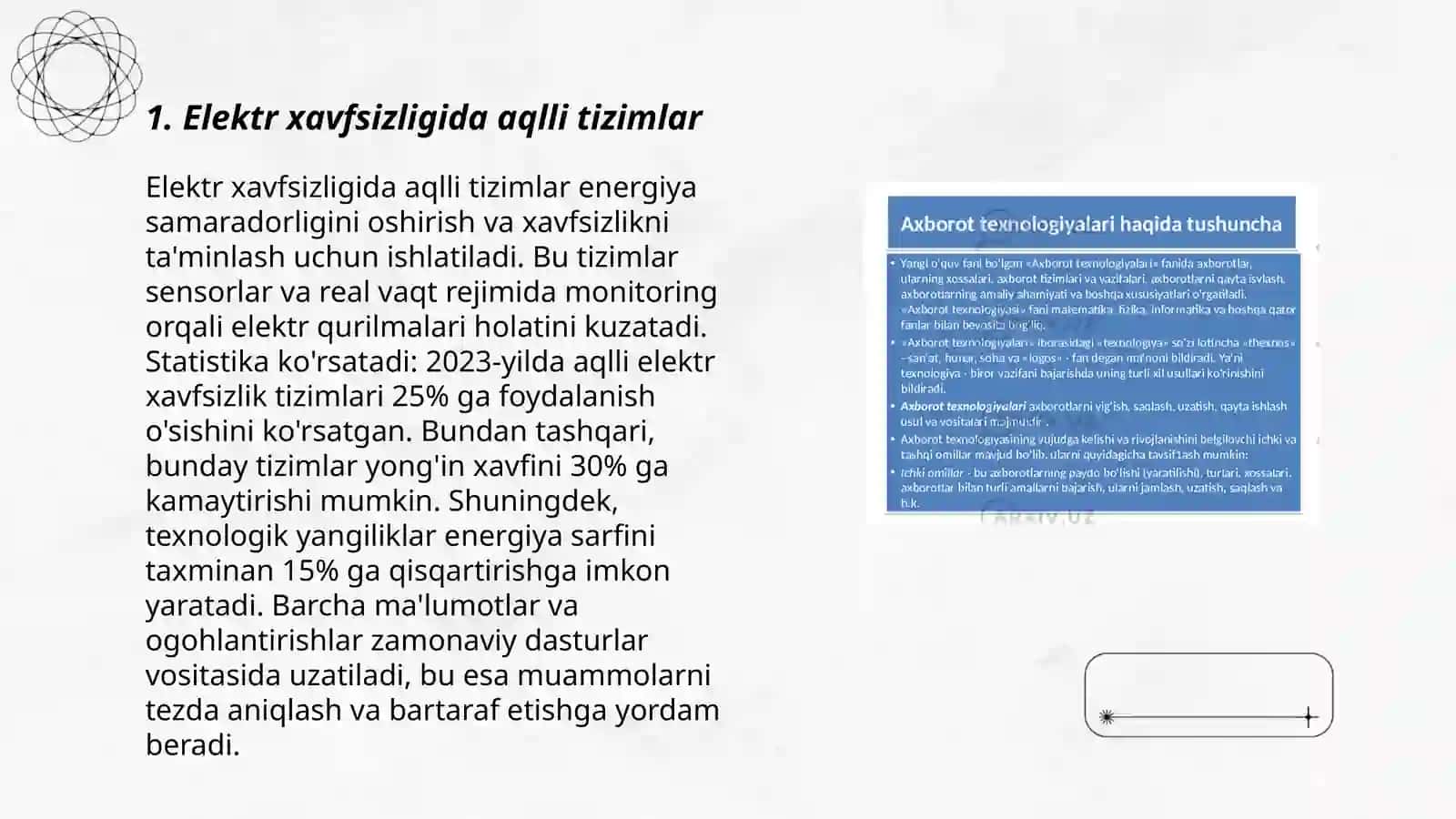 Elektr xavfsizligini taʼminlovchi zamonaviy texnika texnologiyalar.Urush davrida fuqaro muhofazasi 3