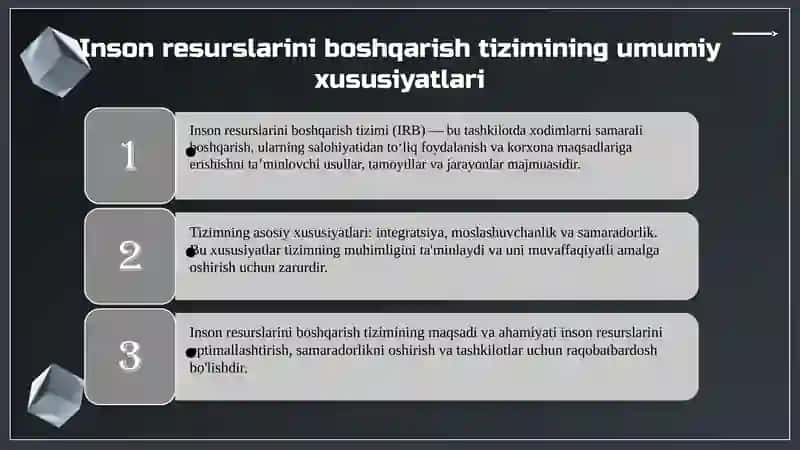 Inson resurslarini boshqarish tizimi 3