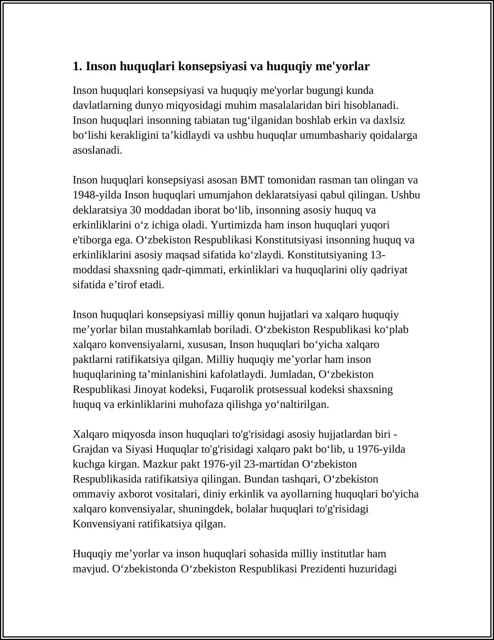 O'zbekistonda Inson Huquqlari va Erkinliklari Kafolatining Yaratilishi 3