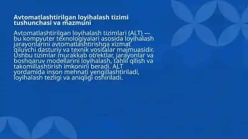 Avtomatlashtirilgan loyihalash tizimlari iqtisodiyot va korporativ boshqaruv sohalarda qo‘llash 3
