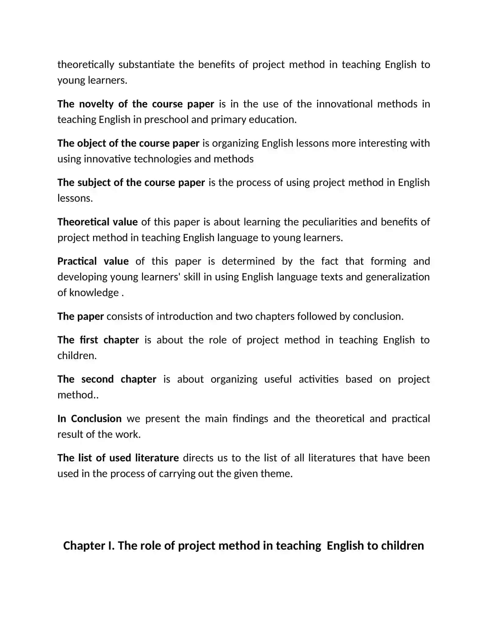 The Role of Project Method in Teaching English to Children 3