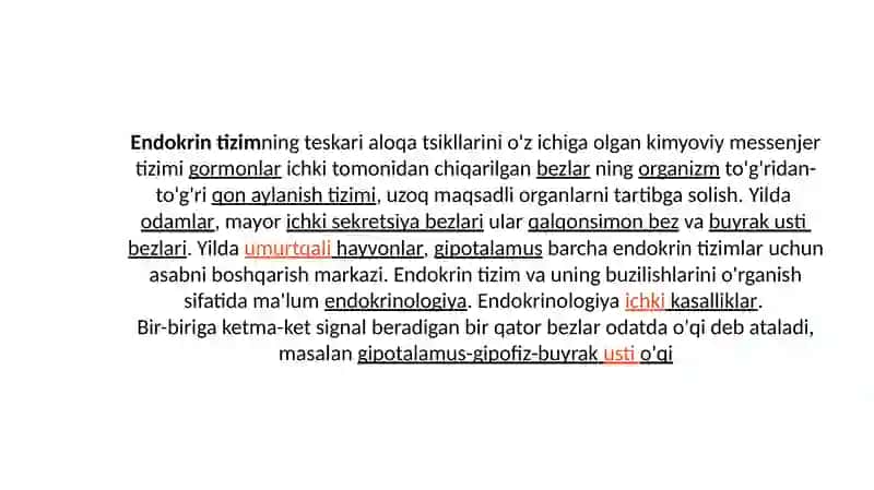 Endokrin va Nerv sistemasi o’rtasidagi o’zaro bog’liqlik 3