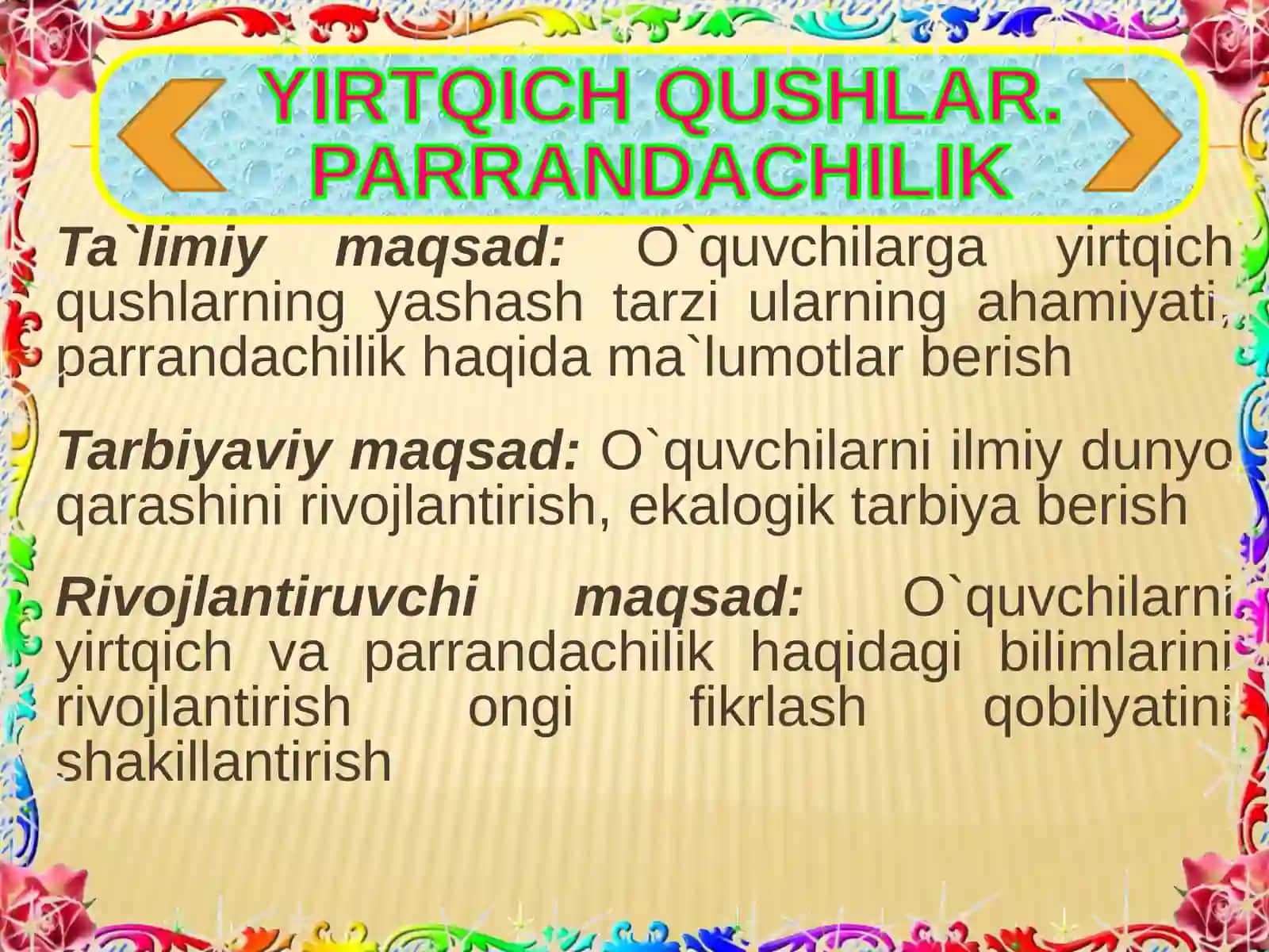Zoologiya fanidan dars taqdimoti 3