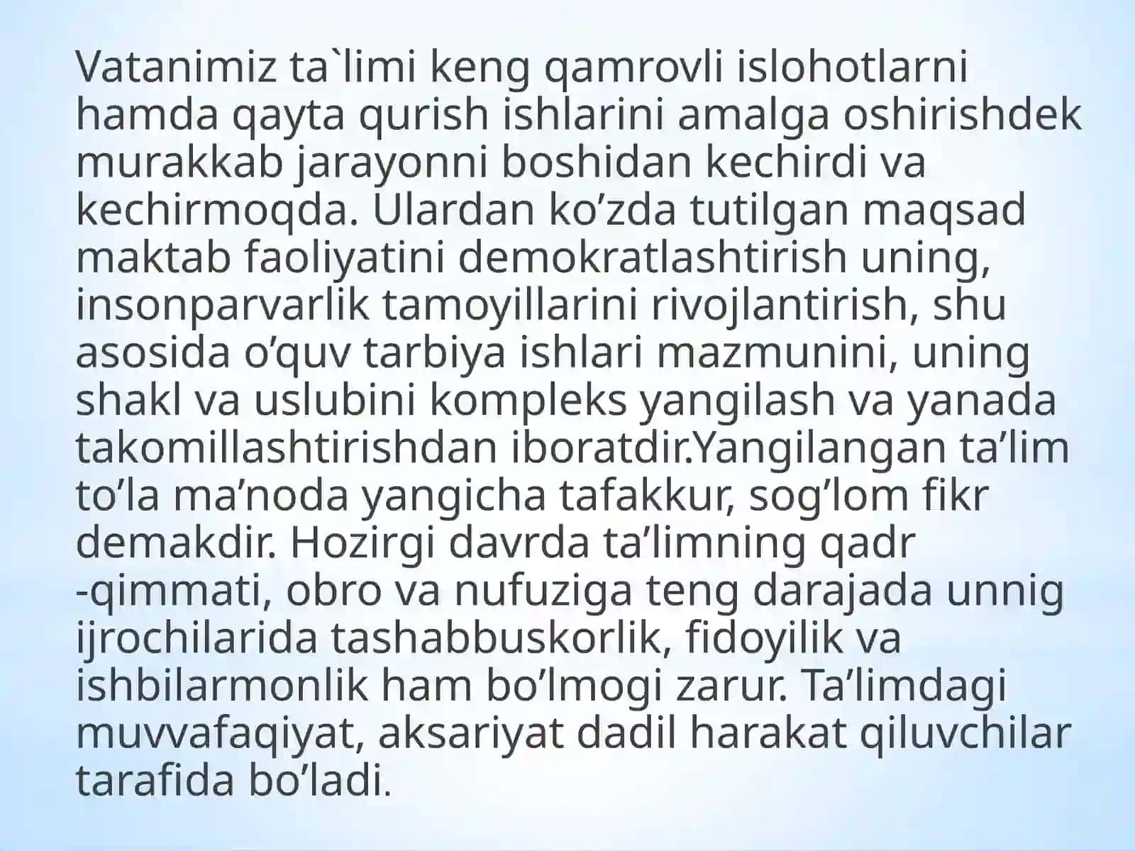 Boshlang’ich ta’lim meyoriy hujjatlarini yurutish bo’yicha ilg’or tajribalarni o’zlashtirish 3