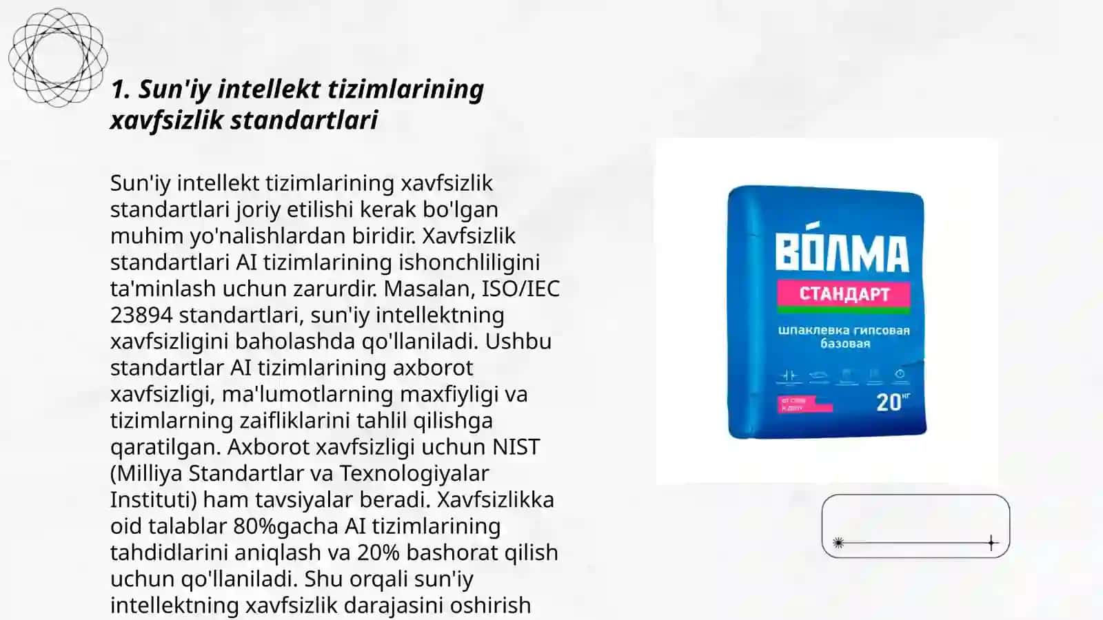 Suniy intelekt ashyolarining standartlari 3