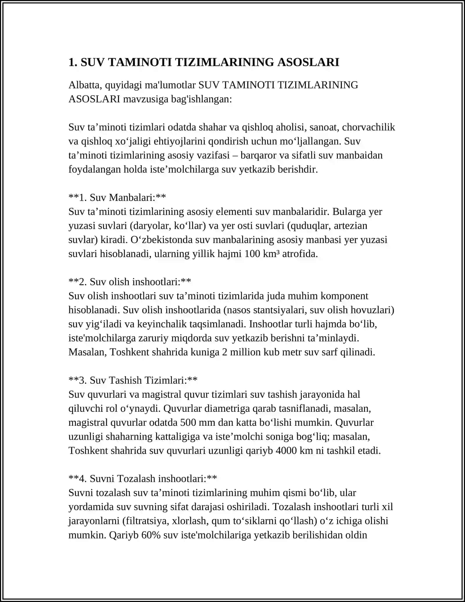 SUV TAMINOTI TIZIMLARI VA ULARNING SXEMALARI 3