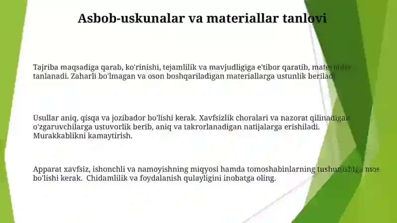 Fizikadan demostratsiyon tajriba ishlarini bajarishning metodik usullari 3
