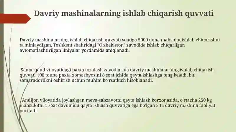 Davriy va Uzluksiz Mashinalar 3