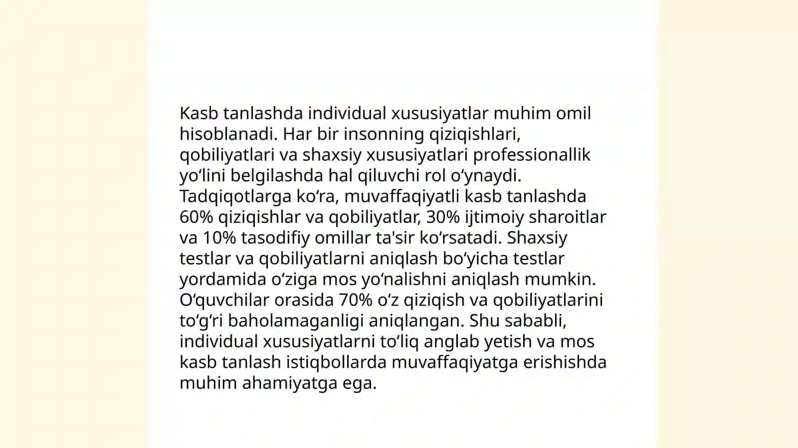 Kasbga yo'naltirish diagnostik metodikasi 3