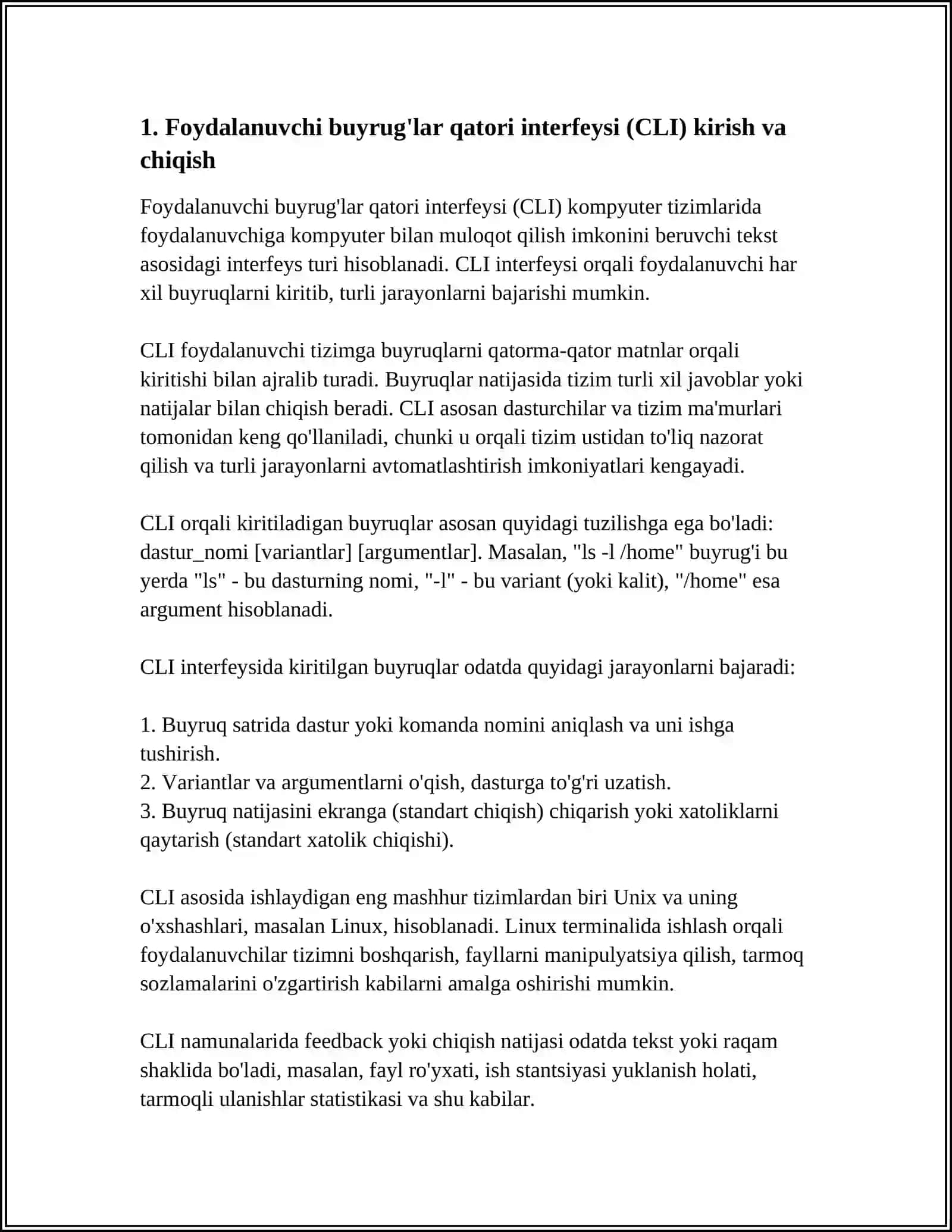 DASTURIY TAʼMINOT BUYRUQLAR QATORI INTERFEYSI BILAN ISHLASH (WINDOWS MISOLIDA) 3