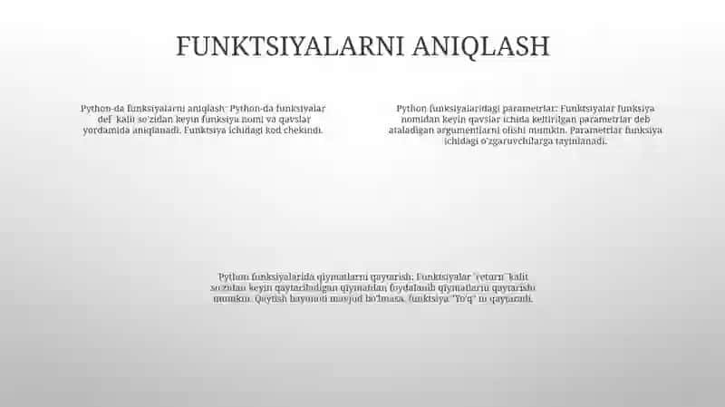 Pythonda Funksiyalar 3