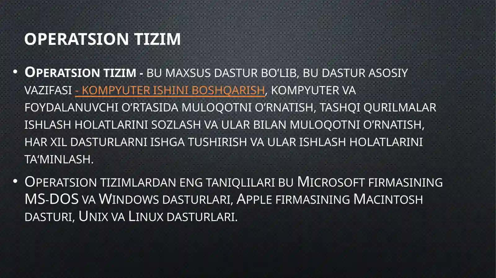 Windows operatsion tizimi tarixi va unda ishlash asoslari 3