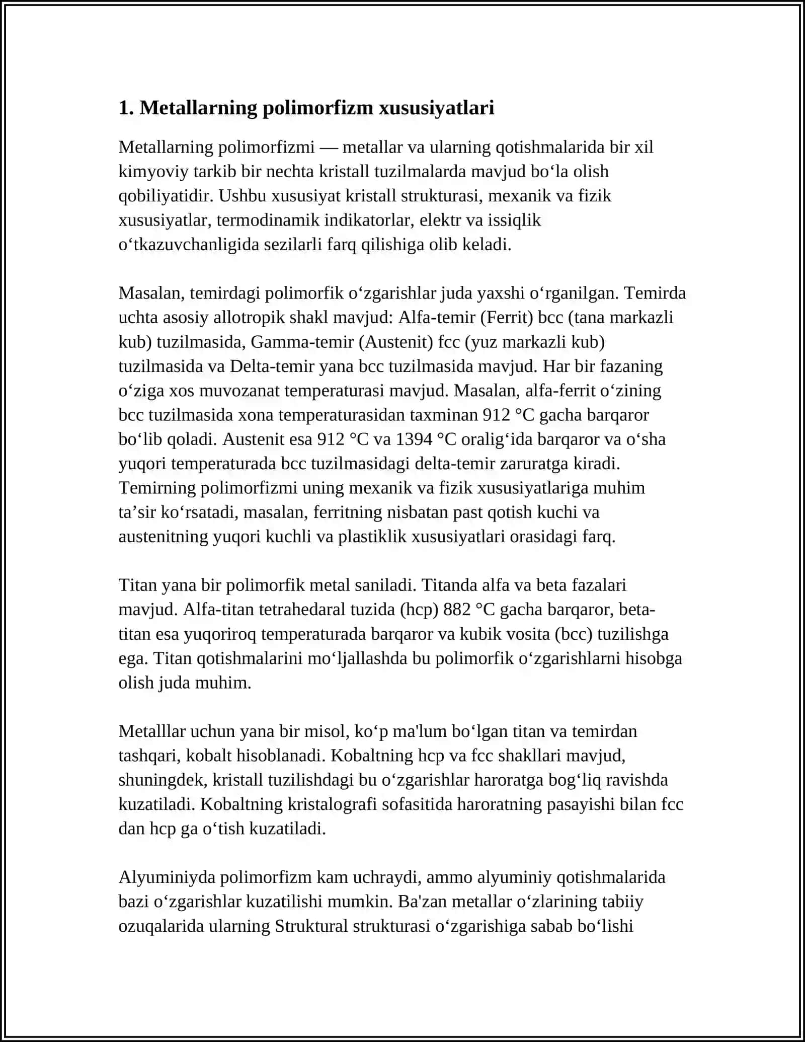 METALLARNING POLIMORFLIK XUSUSIYATI 3