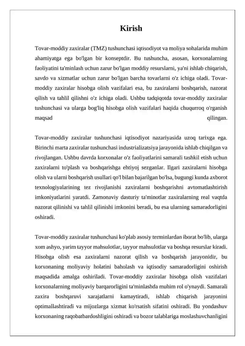 Tovar-moddiy zaxiralar tushunchasi 3