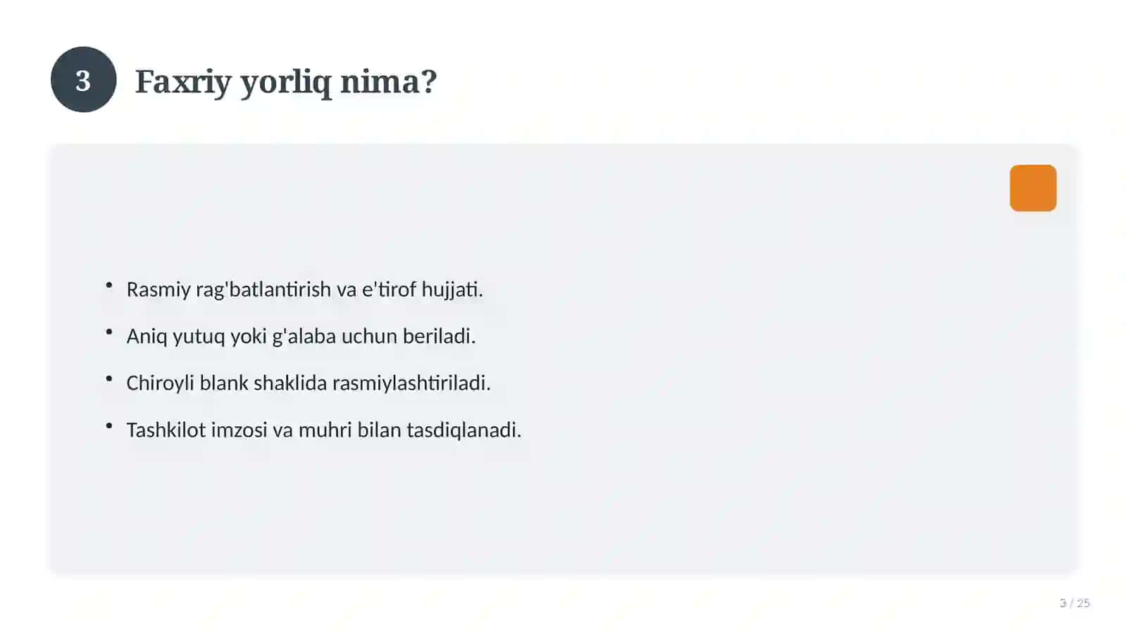 Faxriy Yorliq O'quvchilar Uchun 3