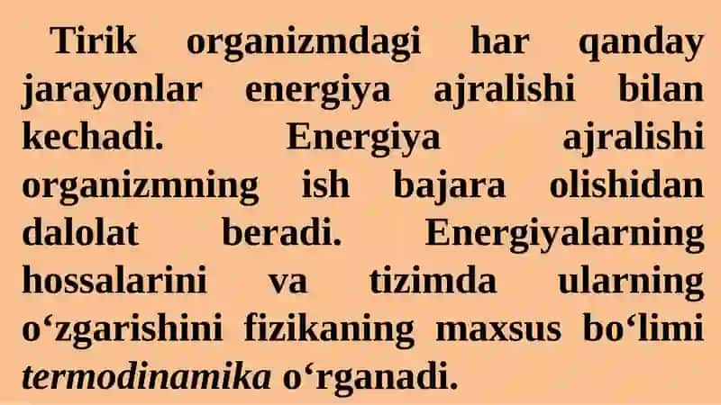 Modda va energiya amashinuvi. Tana harorati doimiyligi  va uning boshqarilishi 3
