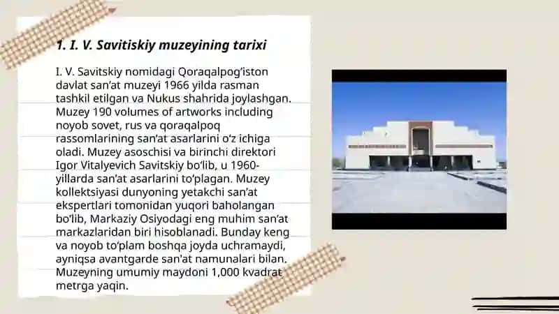 I. V. Savitskiy nomidagi Qoraqalpog‘iston davlat san’at muzeyi 3