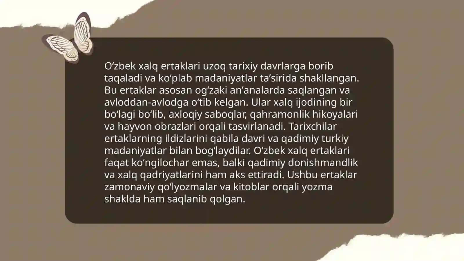 O'zbek xalq ertaklari 3
