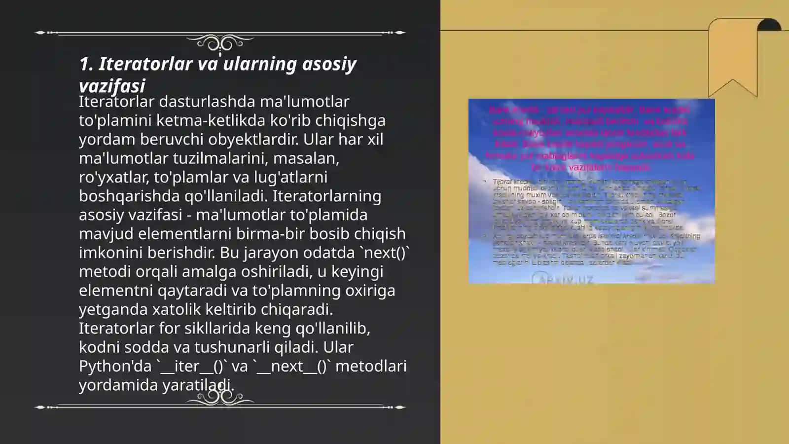 Iteratorlar va ularning turlari 3