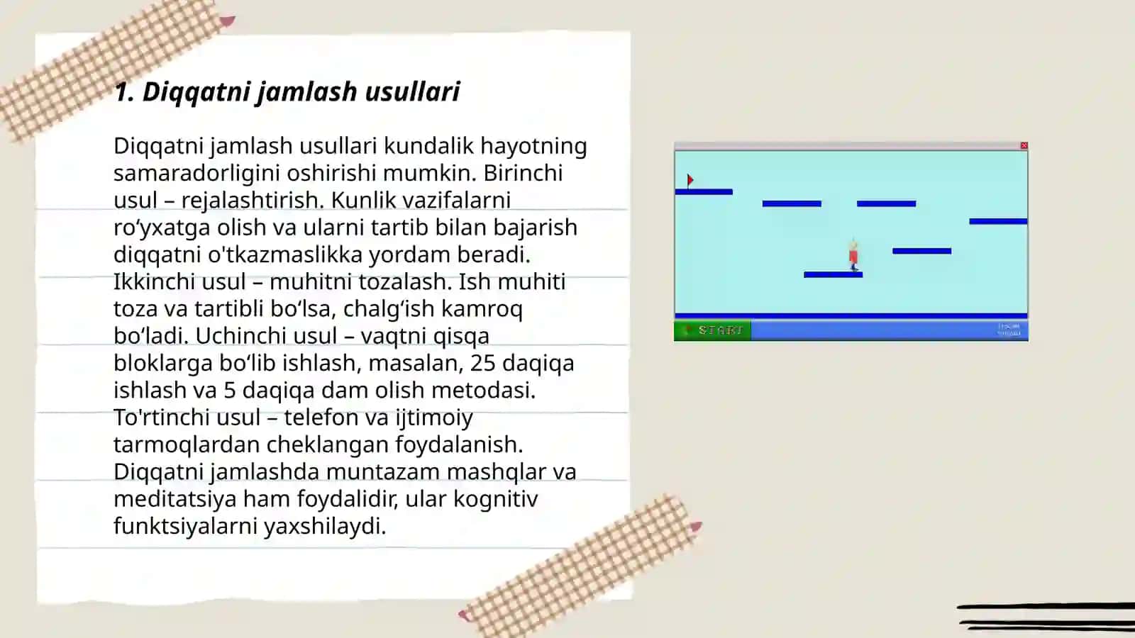 Diqqatni rivojlantirish metodlari 3