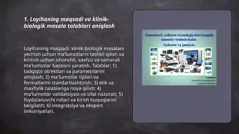 Tibbiy biologik masalani yechish misolida ma‘lumotlarni tashkil qilish va kiritish ma‘lumotlar bazasini yaratish 3
