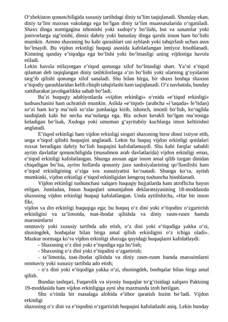 O’zbekistonda davlatning din va diniy tashkilotlar bilan munosabati 3