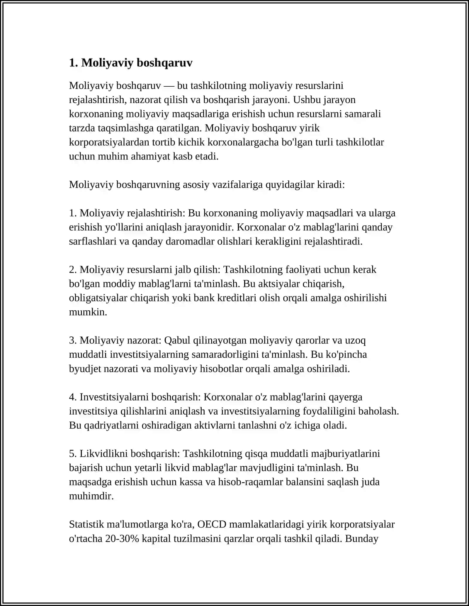 MUSTAQIL ISH Mavzu: MOLIYAVIY-HUQUQIY MUNOSABATLAR 3