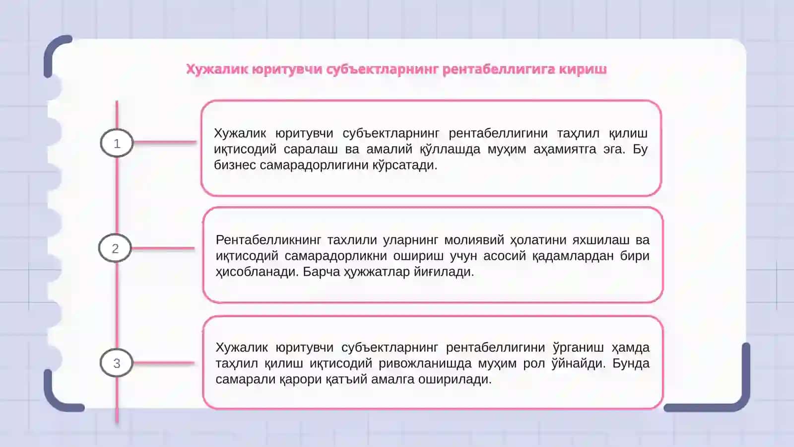 Хужалик юритувчи субъектларнинг рентабеллигининг тахлили 3