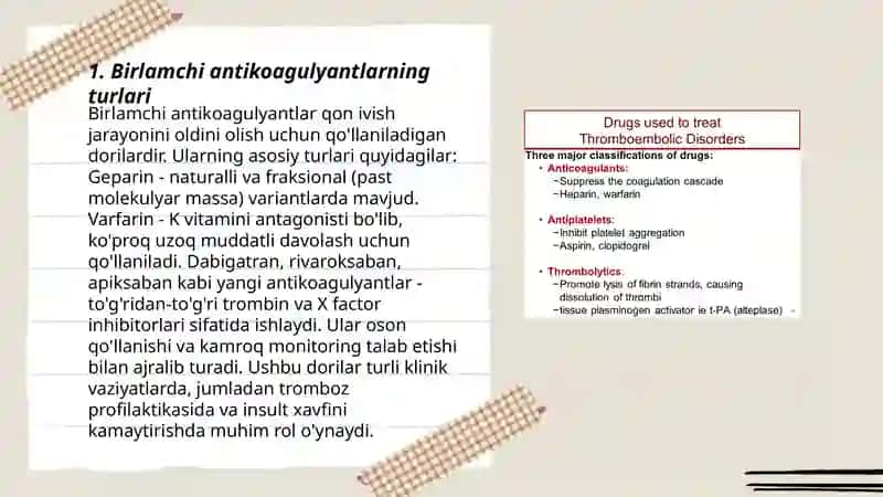Birlamchi antikoagulyantlar, ikkilamchi antikoagulyantlat 3