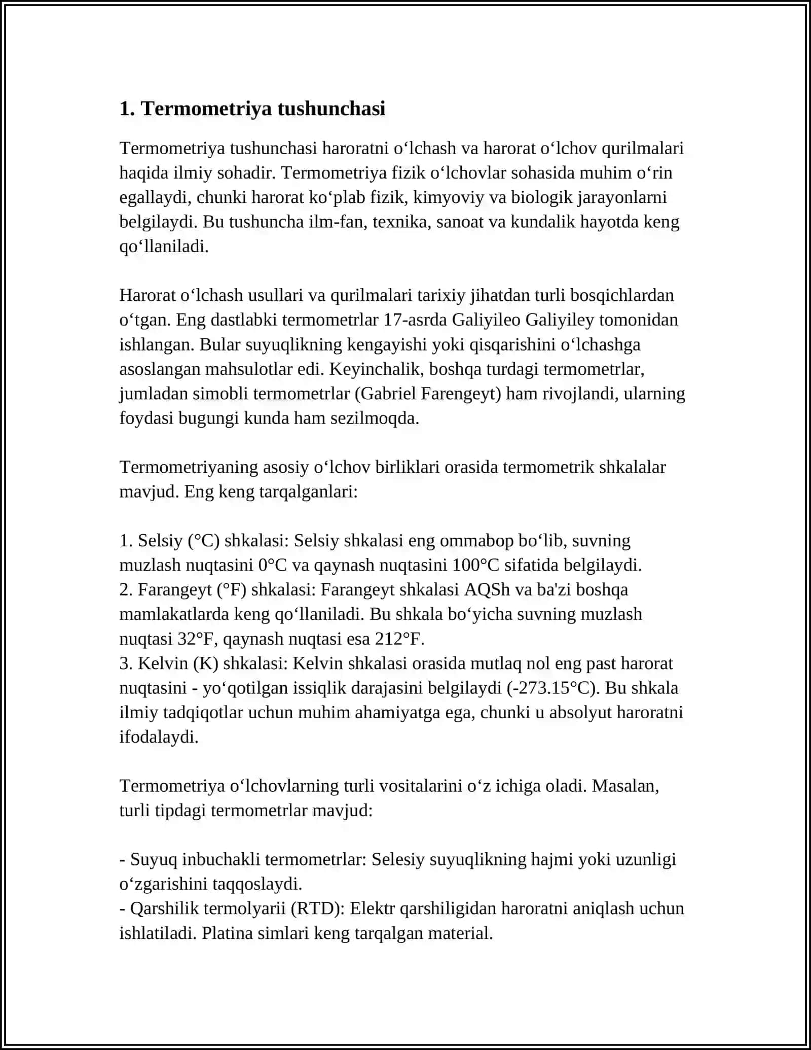 TERMOMETRIYA TERMOMETR TERMOMETRNI ZARARSIZLANTIRISH VA SAQLASH.TANA HARORATINI OʻLCHASH USULLARI 3