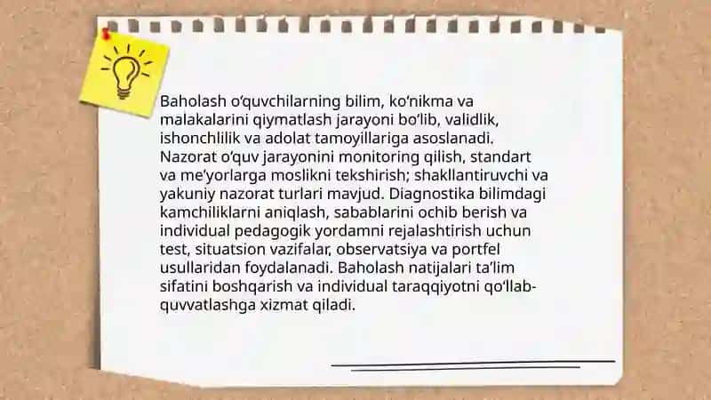 Professional taʼlim muassasalarida oʻquvchilarning bilim koʻnikma va malakalarini nazorat qilish va baholashni oʻrganish 3
