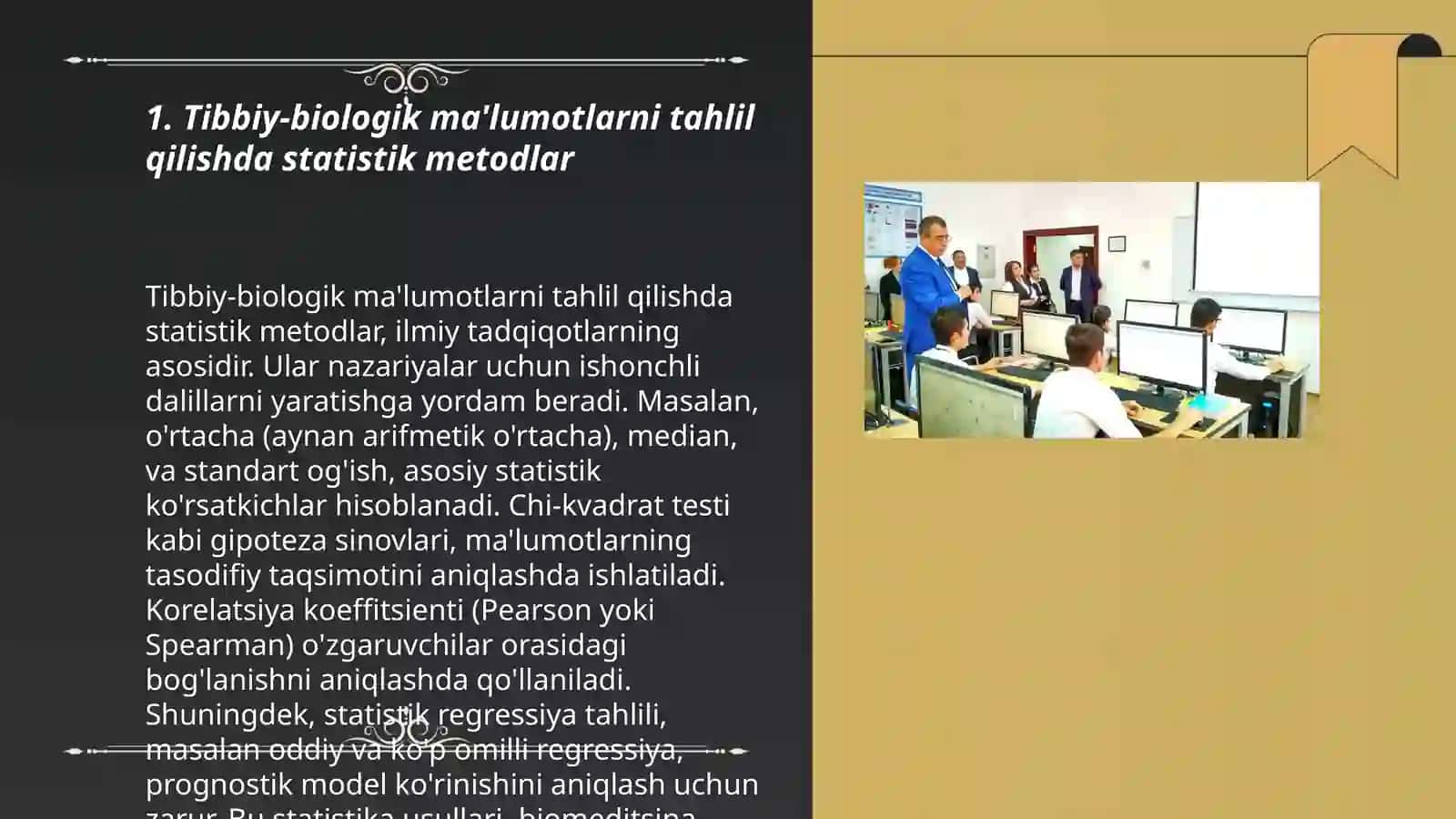 Tibbiy-biologik ma'lumotlarni tahlil qilishda statistik metodlar 3