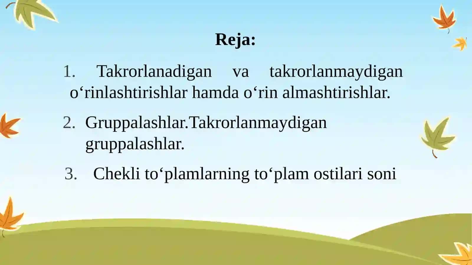 3-mavzu.O‘rinlashtirishlarvao‘rinalmashtirishlar 3