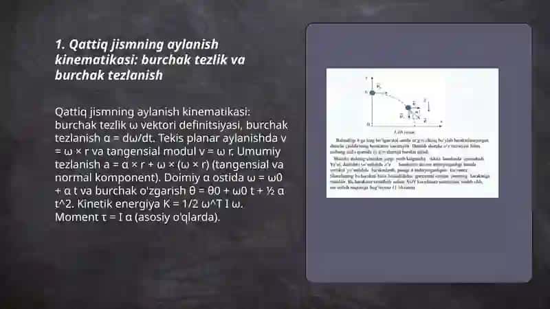 Qattiq jism aylanma harakat dinamikasi 3