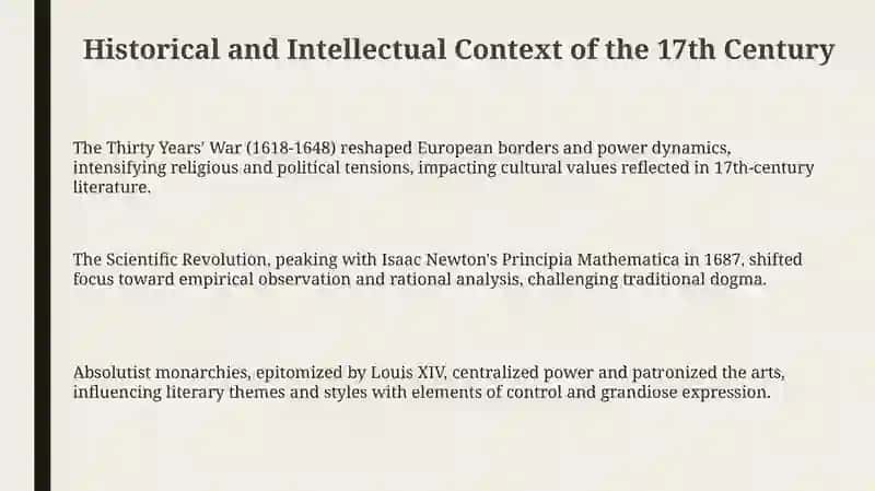 Literary Landscape of the 17th Century: Baroque, Realism, and Classicism 3