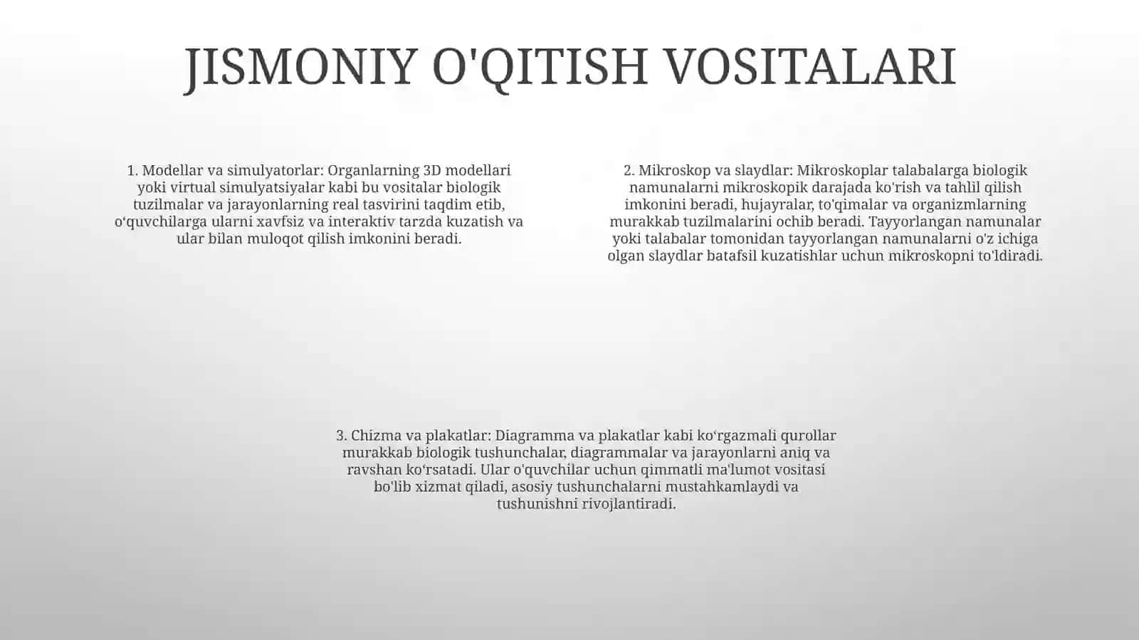Biologiya OʻQitish Vositalarining Turlari Va Ularning OʻZaro BogʻLiqligi 3
