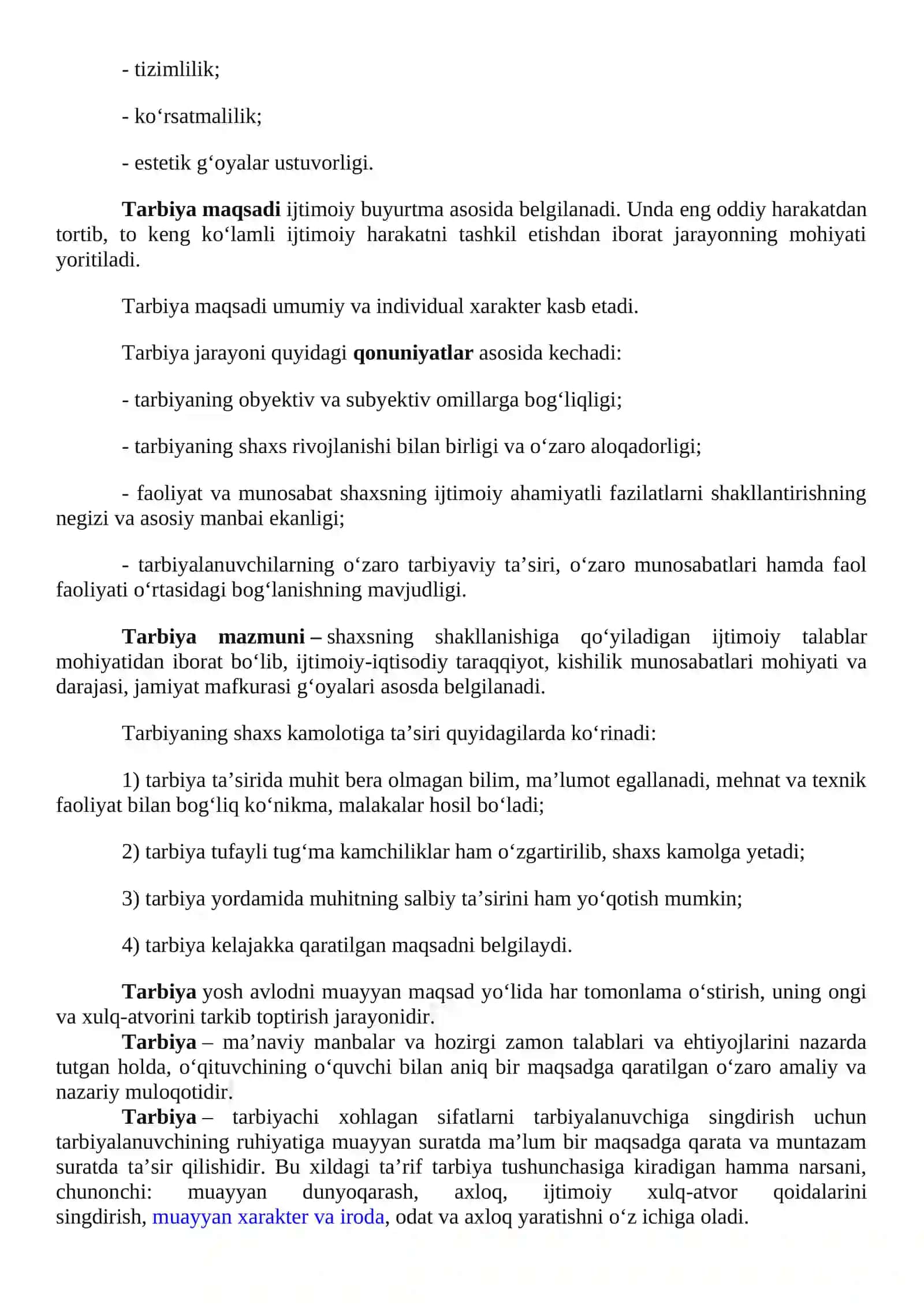 Boshlang’ich ta’limda tarbiya jarayonining mazmuni va mohiyati. Tarbiyaning umumiy metodlari, shakllari va vositalari 3