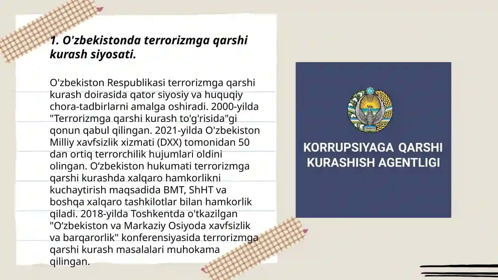 O‘zbekistonning terrorizmga qarshi kurash tajribasi 3