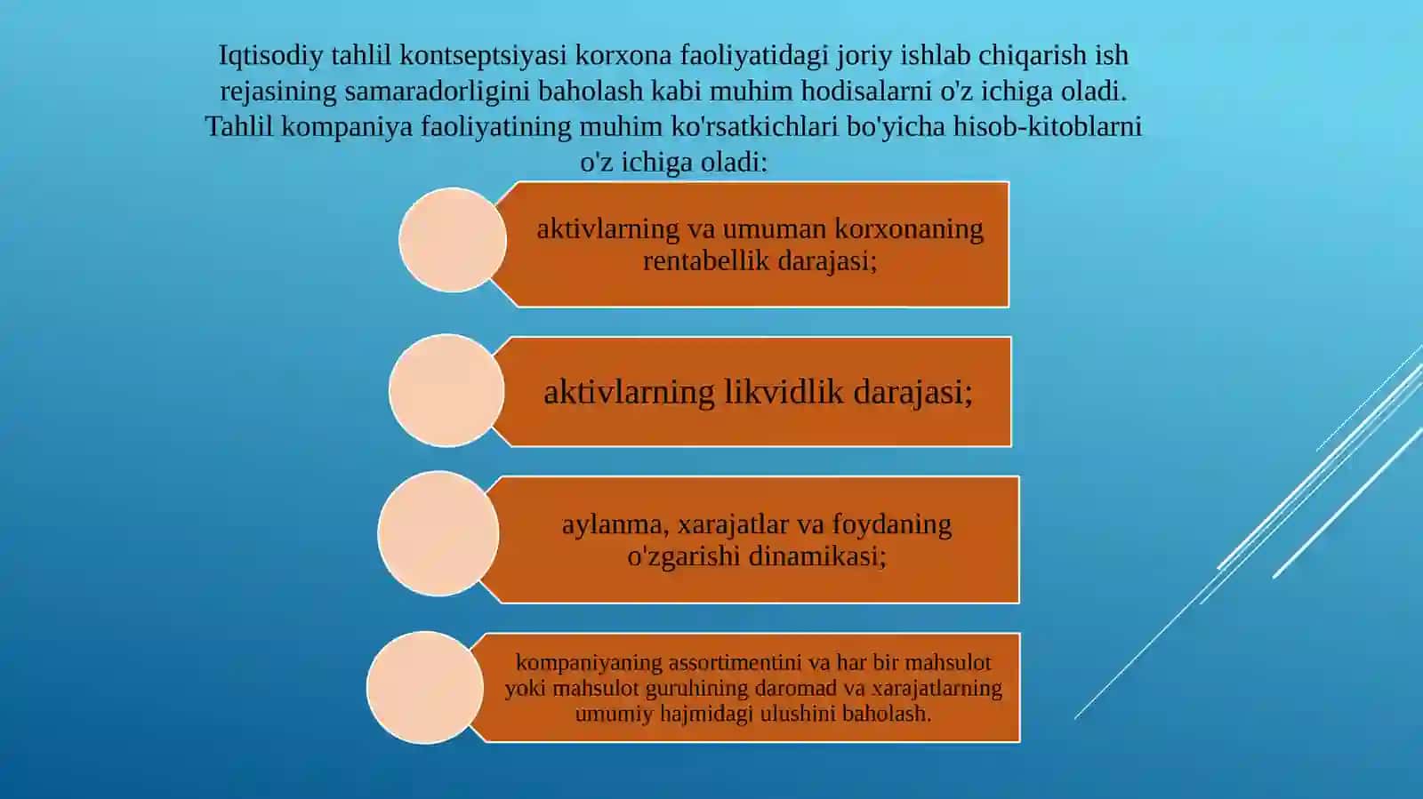 Iqtisodiy tahlil fanidantayyorgachay 3