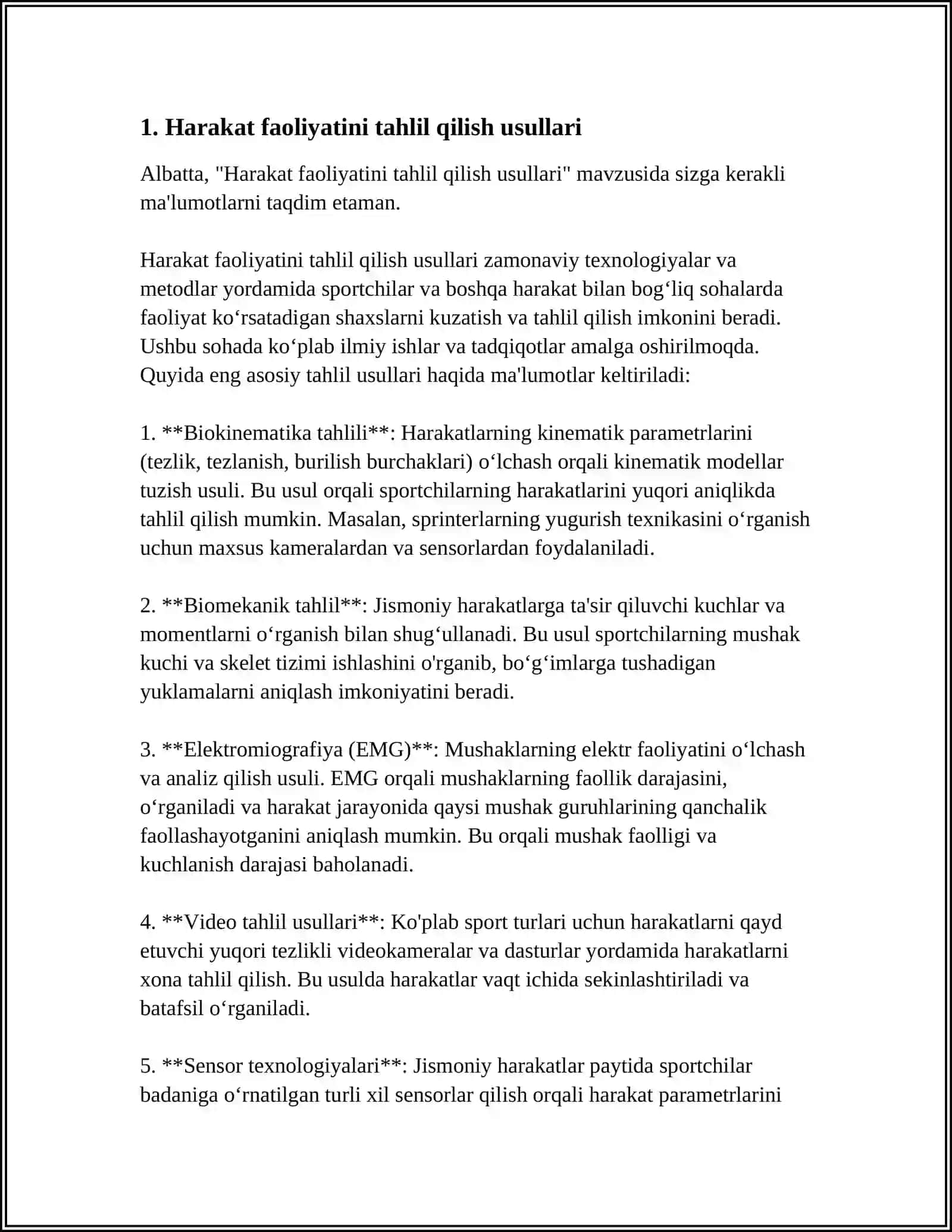 HARAKAT FAOLIYATINI TAHLIL QILISH USULLARI 3