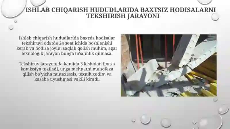 Ишлаб чиқариш майдонларидаги бахтсиз ҳодисаларни текшириш ва N1 шаклни расмийлаштириш 3