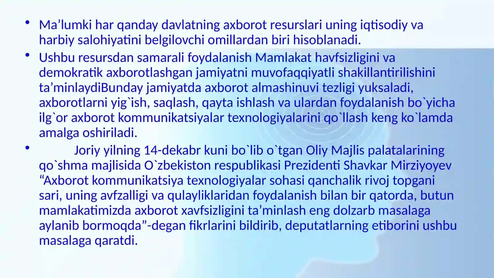 Axborotni saqlash, ishlov berish va himoyalashning zamonaviy texnologiyalari 3