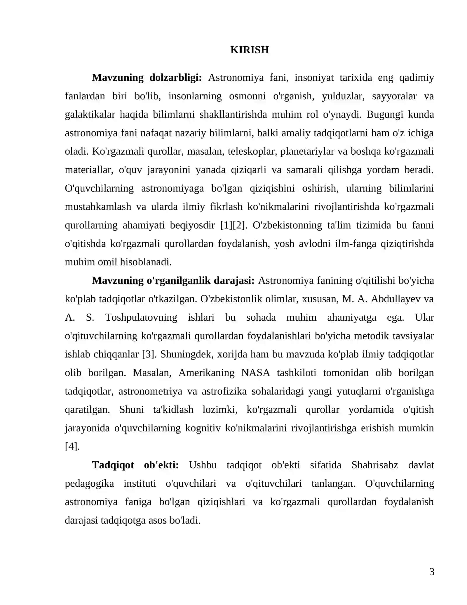 Astranomiya fanini oʻqitishda koʻrgazmali qurollarning ahamiyati 3