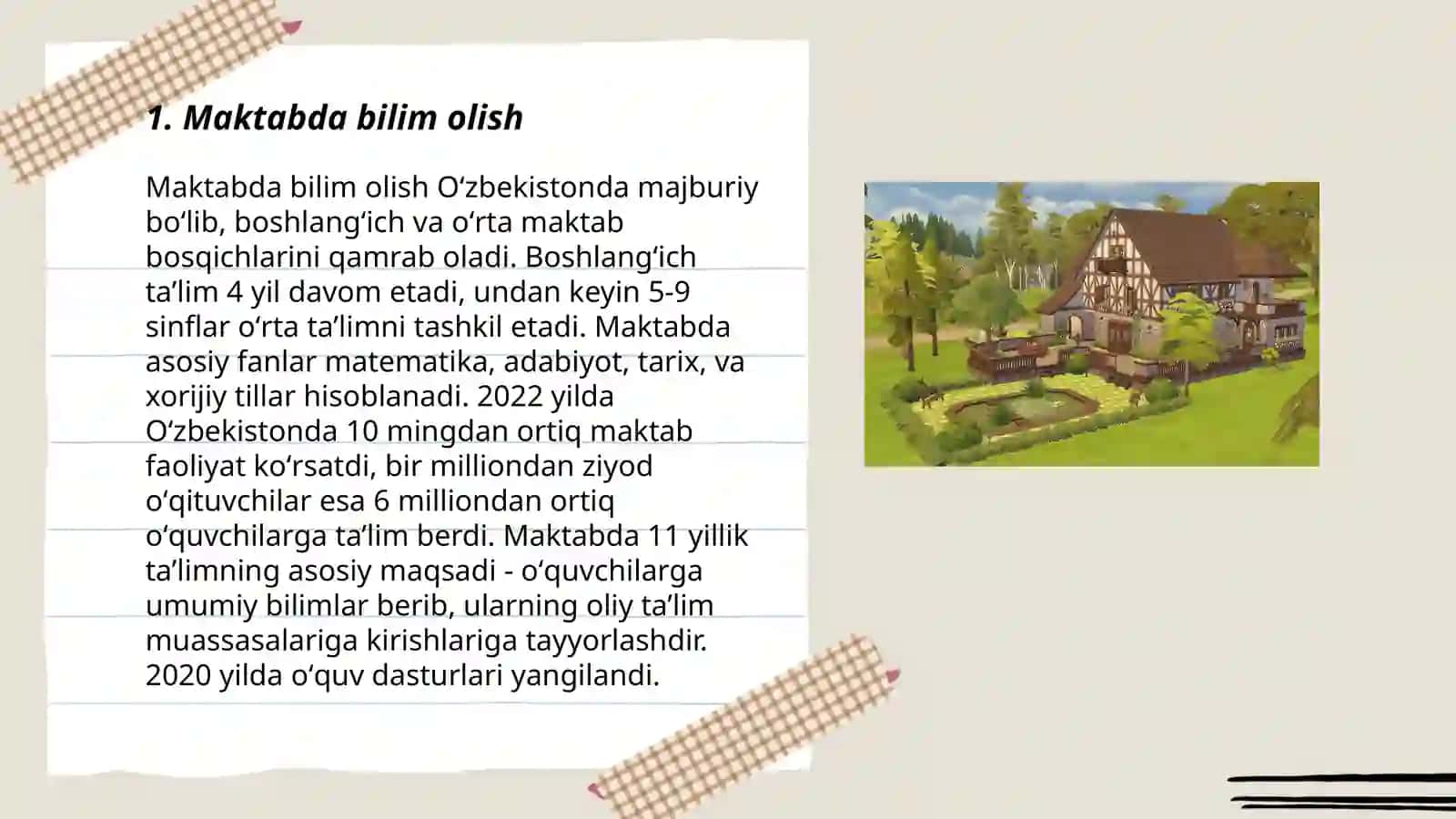 Maktabda bilim olish 3