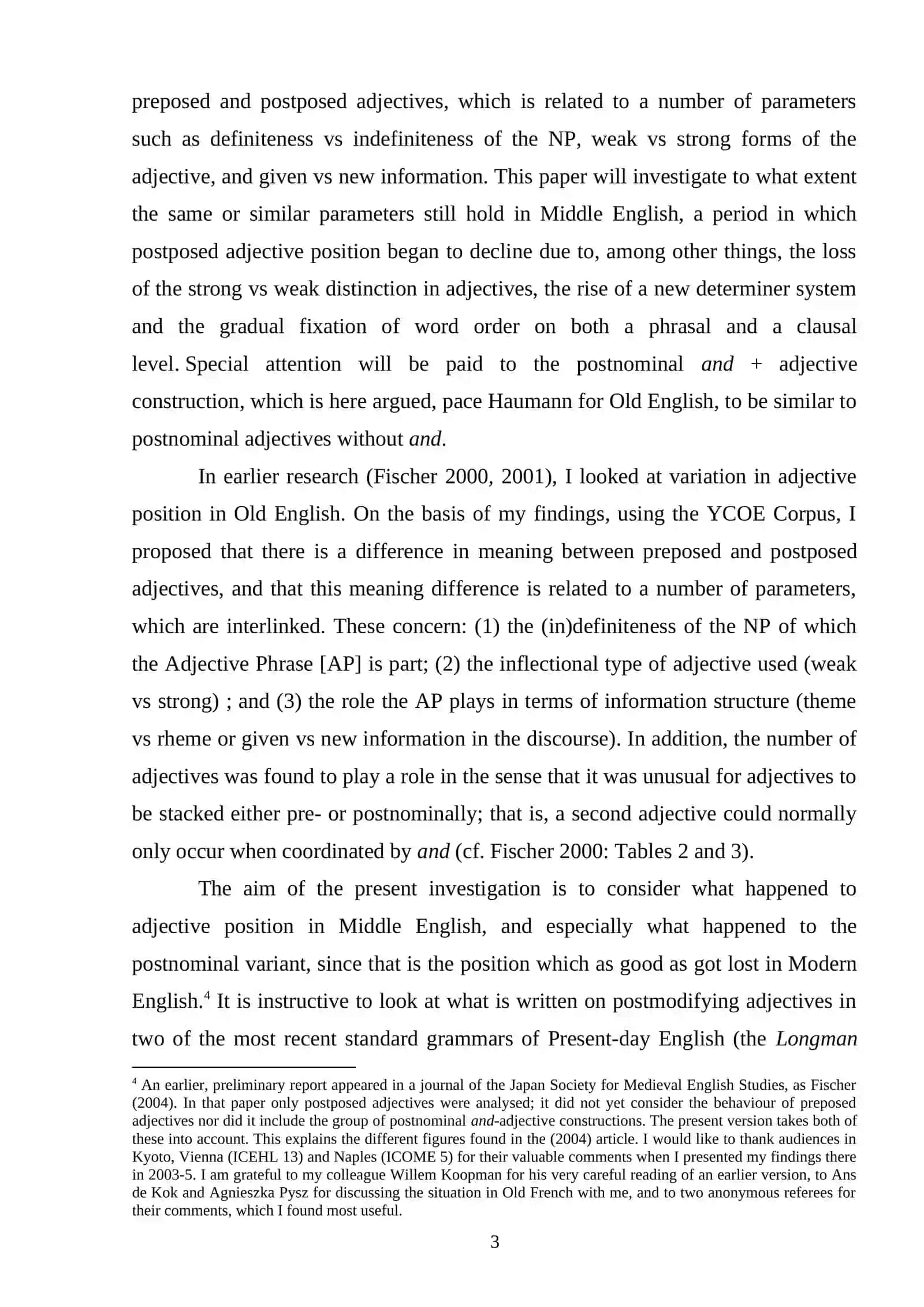 THE DEVELOPMENT OF MIDDLE ENGLISH ADJECTIVES 3