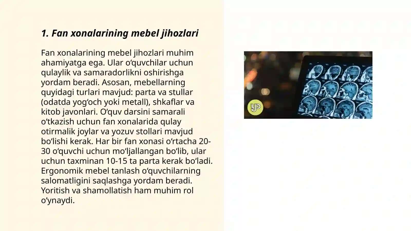 Fan xonalarining jixozlanishini oʻrganish 3