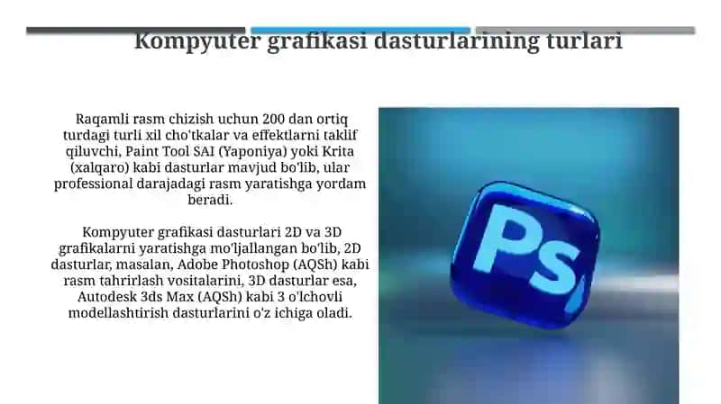 Kompyuter grafikasi dasturiy ta'minoti 3