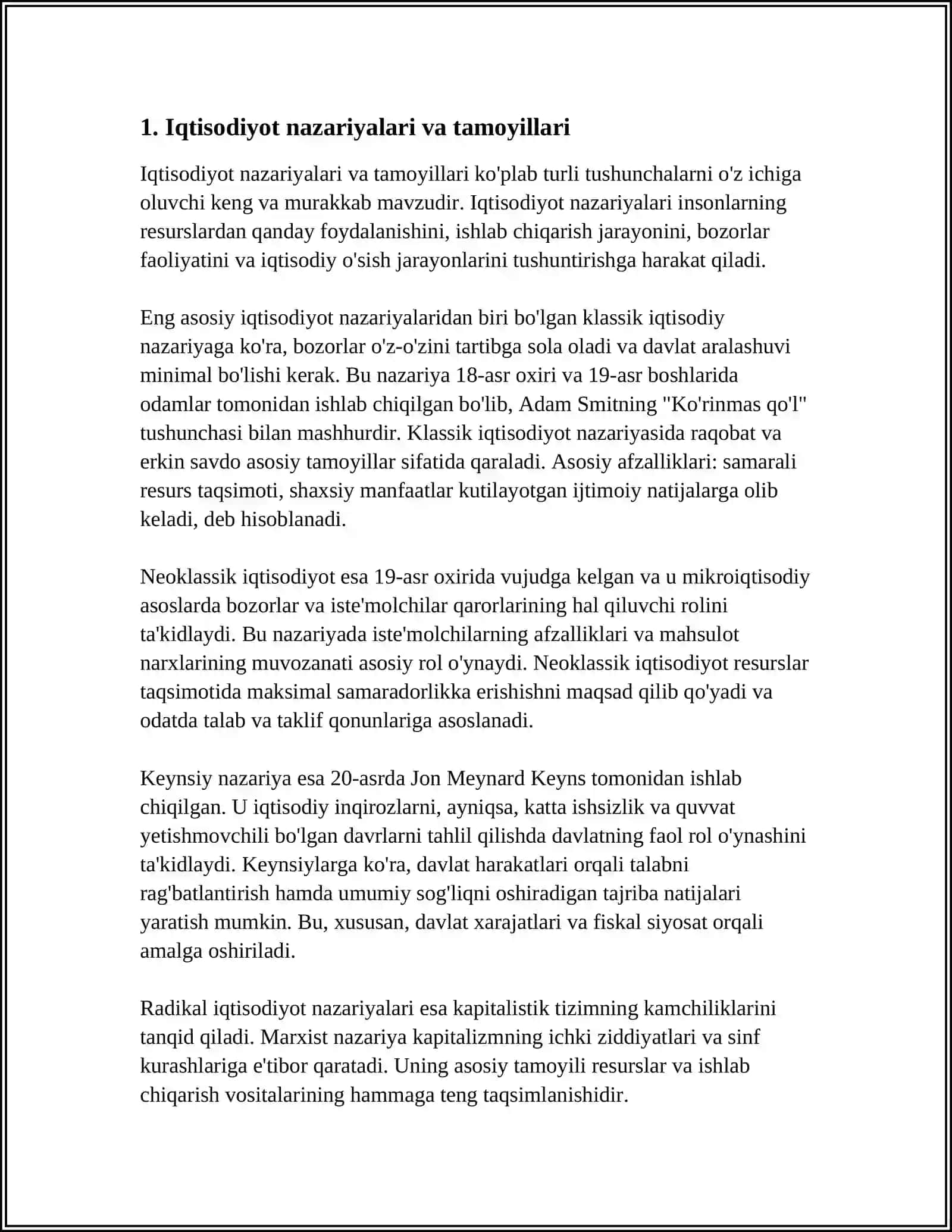 KLASSIK IQTISODIYOT RIKARDO MALTUS XYUM 3
