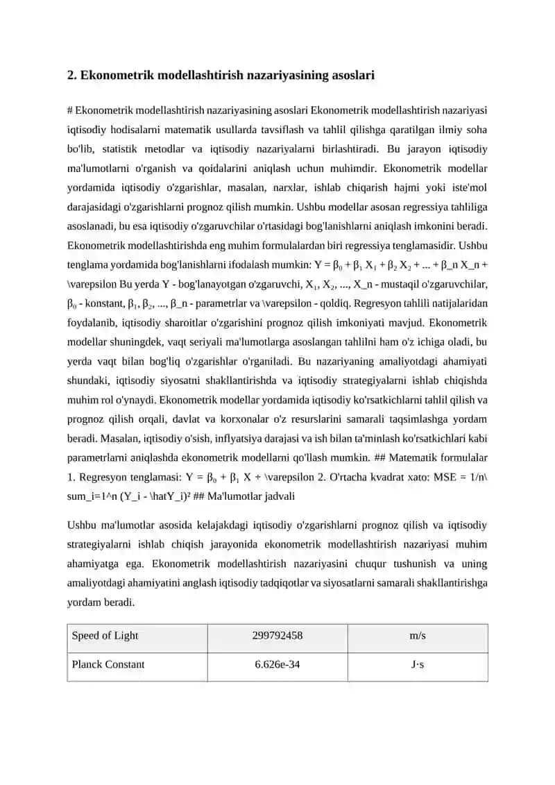 Ekonometrik Modellashtirish Nazariyasi 3